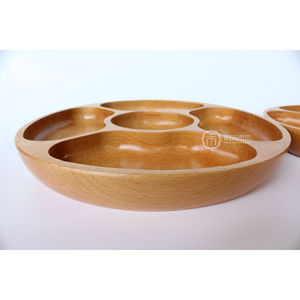 Wooden Beechwood Five Compartment Serving <b>Tray</b> Multifunctional For Coffee Tea Hotel Use - Product Image 3