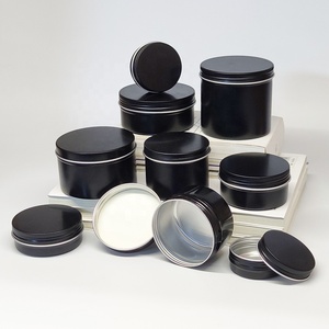 5ml 30ml 80ml 150ml Matte Black Soap Cosmetics Lip Balm Jar Empty Candle Tin Can Round Aluminium <strong>Metal</strong> <strong>Packaging</strong> - Product Image 1