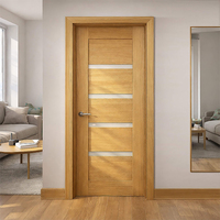 Porte à panneau plat en bois massif de chêne, style moderne, résistante à l'humidité, insonorisée, pour les portes intérieures des maisons résidentielles