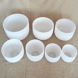 Âm thanh chữa bệnh Chakra ghi chú cổ điển trắng mờ thạch anh pha lê hát Bát 440Hz 432Hz tinh thể thạch anh hát bát - Product Image 1