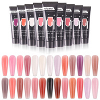 Gels d'extension d'ongles professionnels à marque privée, écologiques, UV, couleurs personnalisées, séchage rapide, 15ml, rose nude, Polygel