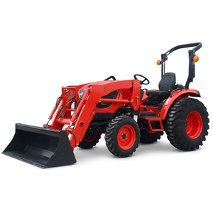 Tracteur agricole multifonctionnel LS Green & Black 4WD avec chargeur frontal et pelle arrière, 90 CV - Product Image 1