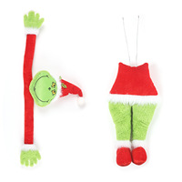 Noël Grinch peluche jouet vert fourrure monstre poupée poupée décoration d'arbre de Noël