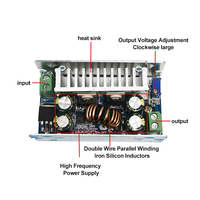 200W konverter DC pemasangan papan dapat diatur 15A modul Step-Down 8-55v menjadi modul Buck DC 1-36v
