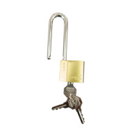 Serrure à cadenas en laiton écologique avec cylindre en fer, longue anse renforcée de 25 mm, anti-coupe, avec 3 clés
