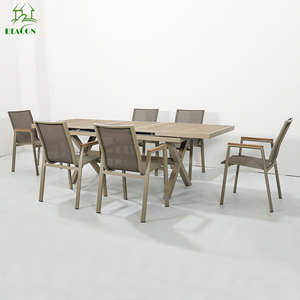 <span class=keywords><strong>Mesa</strong></span> de Jardín <span class=keywords><strong>Extensible</strong></span> Retráctil para Patio, Muebles de Balcón para Exteriores, Juego de <span class=keywords><strong>Mesa</strong></span> de Comedor <span class=keywords><strong>Extensible</strong></span> de Aluminio con 6 Sillas - Product Image 3