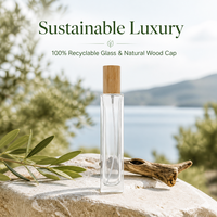 Flacon de parfum en verre élégant de qualité supérieure, 100 ml, vide, avec bouchon en bambou, finition mate, impression sérigraphique, estampage à chaud, couleur personnalisée