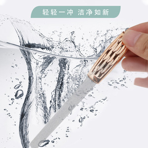 Electroplated Stainless Steel <b>Nail</b> <b>File</b> Double Sided Frosted Diamond Pattern Reusable <b>Nail</b> Tool For Manicure - Product Image 1