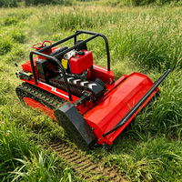 Tondeuse à gazon télécommandée diesel à chenilles à braquage zéro pour la coupe de l'herbe sur les pentes des vergers et des fermes