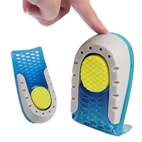 Semelle intérieure de chaussures en gel de silicone Inserts de talons demi-élévateurs invisibles Augmentation de la hauteur de la semelle intérieure du talon Coussin de levage des talons invisibles
