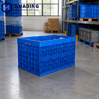 HUADING 800*580*500 mm Caisse en plastique pliable écologique en PP, bac de rangement empilable pour entrepôt et chaîne d'approvisionnement