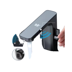 Hiện đại thông minh hiển thị kỹ thuật số lưu vực vòi nóng lạnh bàn gắn trong súng xám cho phòng tắm. Làm bằng đồng thau với lõi van gốm - Product Image 1