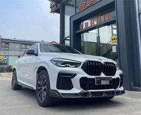 Alerón delantero estilo LD, difusor trasero, falda lateral, parrilla, kit de carrocería de fibra de carbono para Bmw X6 G06 X6M 2019-2023
