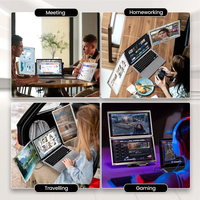 Moniteur portable S6 de 15,6 pouces pour le jeu, écran IPS double extensible vertical réglable, interface de type C, haut-parleur intégré