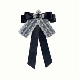 <span class=keywords><strong>Broche</strong></span> en fer style coréen modèle LM74 pour femme, épingle de col professionnelle, décoration en nœud papillon en tissu dentelle - Product Image 1