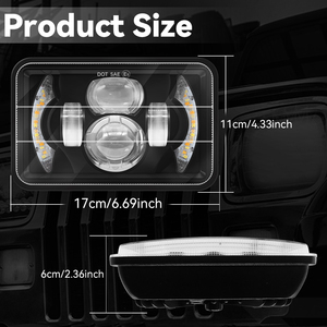 LELANPU Faros Proyectores Future Eyes, Accesorios para Motocicleta, Faros LED Cuadrados de 5.75 Pulgadas para Todoterreno, para Jeep Wrangler - Product Image 2