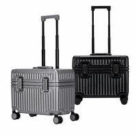 Nouvelle valise de luxe à roulettes, mallette de pilote d'affaires avec roulettes pivotantes, valise de voyage à cadre en aluminium avec serrure