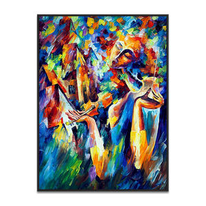 3D Coloré Dessin Animé Dame Figure Pure Peint À La Main Toile Abstraite Visage Portrait Peintures Et Arts Muraux - Product Image 6