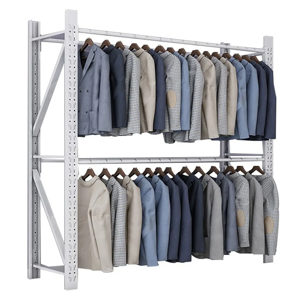 Lager regale mehrstufige Bekleidungs geschäft benutzer definierte Display Rack hängen Kleider ständer Lager Kleider regale