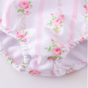 <span class=keywords><strong>Costume</strong></span> <span class=keywords><strong>da</strong></span> Bagno Estivo per Bambina, Due Pezzi con Stampa Floreale Rosa e Volant, Vendita Calda - Product Image 6