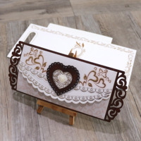 Tarjetas de Invitación de Boda en Forma de Corazón de Madera, Invitaciones de Cumpleaños, Tarjetas de Menú