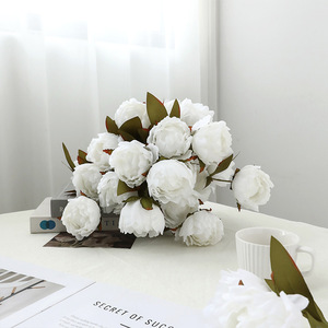 Peony <b>Artificial</b> Flowers Silk 4-Headed Pink High Simulation Home Decoration Wedding <b>Bouquet</b> - Product Image 4
