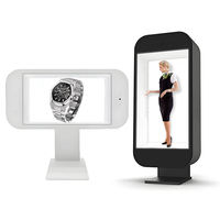 Caja de escaparate transparente con pantalla táctil Lcd personalizada Holobox giratoria Pantalla de publicidad transparente con cámara de micrófono