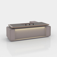 Bureau de direction moderne de luxe avec éclairage d'ambiance LED, bureau de direction haut de gamme intelligent pour bureau de PDG