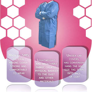 थोक डिस्पोजेबल डॉक्टर कोट एसएमएस/spunlace/पीपी सामग्री stretchable अस्पताल वर्दी पुरुषों और महिलाओं चिकित्सा प्रयोगशाला कोट - Product Image 6