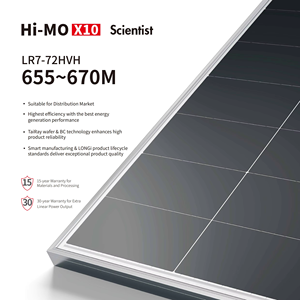Longi Solar Panel Hi-MO X10 650W 655W 660W 665W HPDC Bifacial Dual Glass Lungi Photovoltaic Panel <strong>PV</strong> Power <strong>Module</strong> 660 Watt - Product Image 1