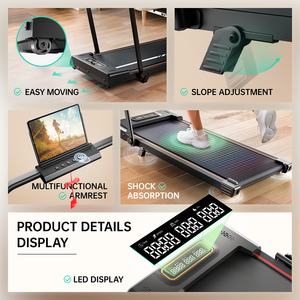 Máy chạy bộ cao cấp mới cho gia đình 1-12KM/h, máy đi bộ gấp gọn dưới bàn, máy đi bộ dốc di động, máy chạy bộ điện tập thể dục - Product Image 2