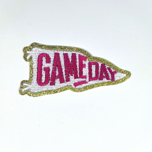 Logotipo personalizado Game Day Rugby Sports Glitter bordado Iron on Cheers parches para gorra de camionero - Product Image 3