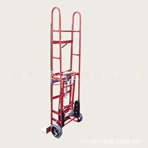 Carretilla Plegable de Alta Resistencia, Capacidad de Carga de 250 kg, Cuatro Ruedas, Hierro con Recubrimiento en Polvo Rojo, Carretilla de Herramientas para Uso Industrial - Product Image 4