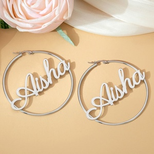 Pendientes Personalizados de Acero Inoxidable 316L con Baño de Oro PVD de 14k/18k, Antideslustre, con Letras, Joyería Fina, Pendientes de Moda con Nombre para Mujer - Product Image 5
