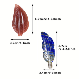 Оптовая продажа: Резные поделки из лабрадорита с синим отливом, гравировка в виде перьев, смешанные материалы, резные листья, для изготовления подвесок и украшений своими руками - Product Image 6