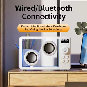 Alarma Altavoz de escritorio inalámbrico portátil creativo Pantalla de reloj de tiempo pequeño Nuevo diseño con transparente para tecnología - Product Image 5
