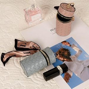 Étui à rouge à lèvres zippé, porte-clés, breloque pour foulard, mini pochette en cuir végétalien pour brillant à lèvres, à accrocher à n'importe quel sac ou porte-clés - Product Image 2