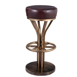 Tabouret de bar moderne en acier inoxydable réglable pour la maison, le salon ou l'hôtel, avec revêtement en cuir vintage pour une touche personnelle - Product Image 2