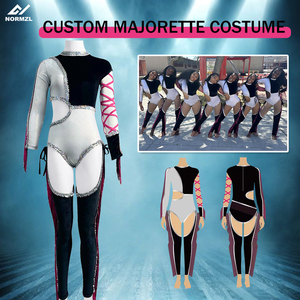 Personalizado Niñas Baile Majorette Uniforme Lentejuelas Flecos Majorette <span class=keywords><strong>Traje</strong></span> de baile Majorette Trajes de baile - Product Image 2