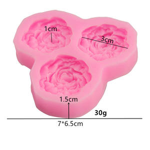 Moule en silicone pour gâteau et décoration, forme irrégulière 3D, 3 tailles identiques, détails fins, roses graphiques, bricolage - Product Image 2