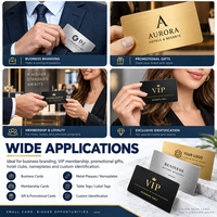 Cartes de visite professionnelles en métal de luxe pour les élus, en acier inoxydable plaqué or 0,8 mm, avec logo personnalisé découpé au laser et émail sérigraphié