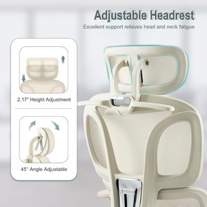 High Back Mesh Ergonomic Office Chair, Reclining <b>Desk</b> Chair with Footrest, Coat Hanger, Lumbar Support & Sponge Seat - Product Image 4