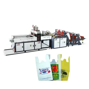 Automatic plastic T-shirt Bag Making Machine Biodegradable PLA Plastic High Speed Garbage Bag Production Cutting Line
