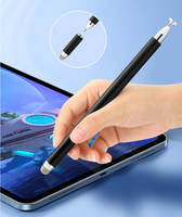 Stylet capacitif actif en aluminium pour écran tactile, pointe remplaçable, double tête, mini 15,5 cm, universel pour tablette, dessin, iPad, iPhone
