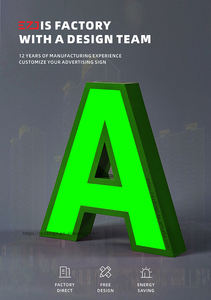 Ezd מותאם אישית בשר חנות מזון בחזית 3d הוביל שילוט לוגו חלאל חנות פרסום חוצות - Product Image 5