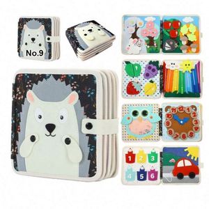 ของเล่นมอนเตสซอรี่ยอดนิยมพร้อมส่ง หนังสือผ้าสัตว์กวางนุ่มนิ่มสำหรับเด็กเล็ก ของเล่นเสริมพัฒนาการเด็กเล็ก บอร์ดกิจกรรมผ้าสักหลาดฝึกทักษะพื้นฐาน - Product Image 5