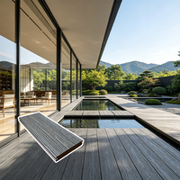 Planches de terrasse en composite WPC antidérapantes, surface rainurée, plancher extérieur imperméable pour les environs de la piscine