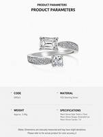 Bague de fiançailles en argent sterling 925 avec deux pierres en moissanite taille émeraude, design torsadé, empilable, bijoux personnalisés, vente en gros