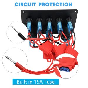 Panel de interruptor basculante de 5 entradas, 12V, 24V, voltímetro Digital impermeable, cargador USB Dual, barco marino, caravana, RV, Panel de interruptor de Control - Product Image 4