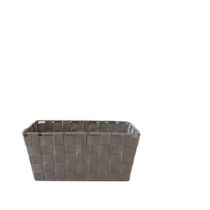 Colección colgante de pared para el hogar tejida a mano, estante de almacenamiento para dormitorio y baño, estante de hierro + cesta de almacenamiento de cinta de polipropileno